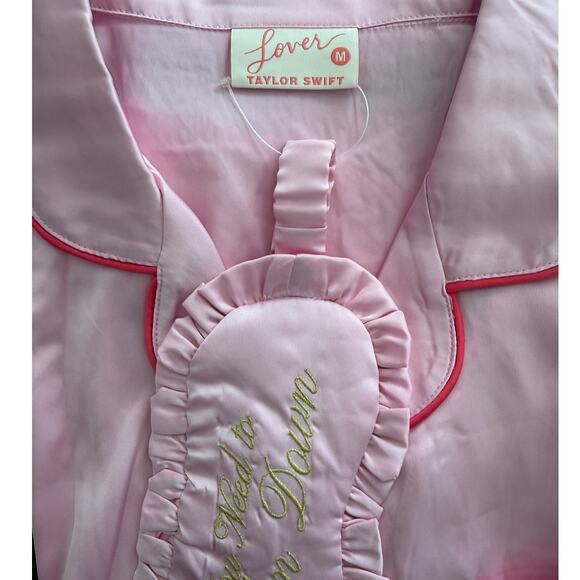 TAYLOR SWIFT NWT | PINK YOU NEED TO CALM DOWN PJ PAJAMA SET AND EYE MASK | Med - Picture 5 of 6